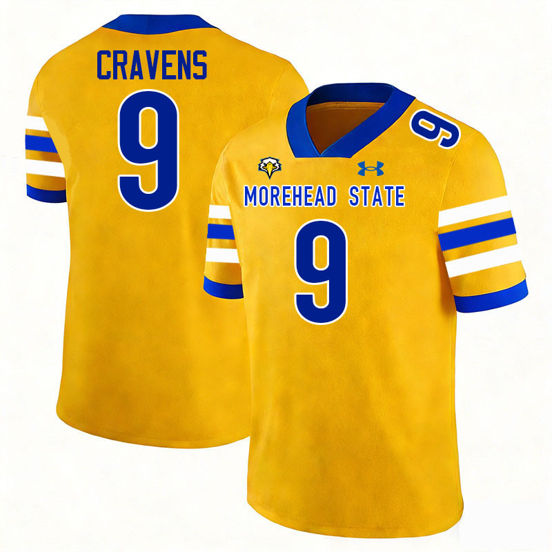 Morehead State Eagles #9 Carter Cravens College Football Jerseys,Uniforms-Gold